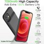 GIN FOXI Battery Case for iPhone 12/12Pro Real 7000mAh Ultra-Slim Rechargeable Anti-Fall Protection