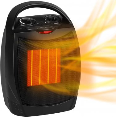 Electric Space Heater 1500W/750W Ceramic with Thermostat Safe n Quiet for Office Room Desk Portable