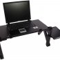 Folding Computer Table Stand Assembly Portable Multifunctional Rugged Black Suitable Small Space