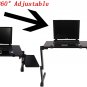 Folding Computer Table Stand Assembly Portable Multifunctional Rugged Black Suitable Small Space