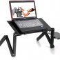 Folding Computer Table Stand Assembly Portable Multifunctional Rugged Black Suitable Small Space