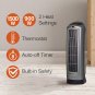 Ceramic Space Tower Heater, 8.5&acirc;�&sup3;L x 7.25&acirc;�&sup3;W x 23&acirc;�&sup3;H, Silver