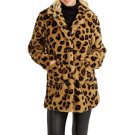 Faux Fur Button Closure Jacket in Brown for Women