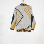 Geometric Print Hook Closure Women's Jacket in Gray