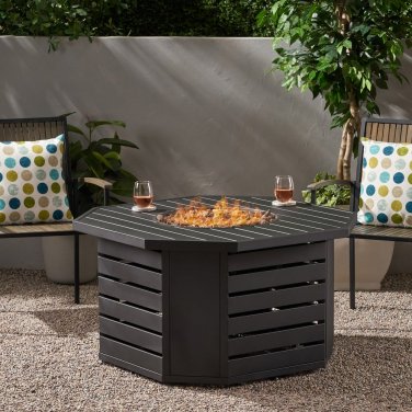 Rene Outdoor Octagonal Iron Fire Pit