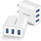 15W 3-Port USB Wall Charger (2 Pack)