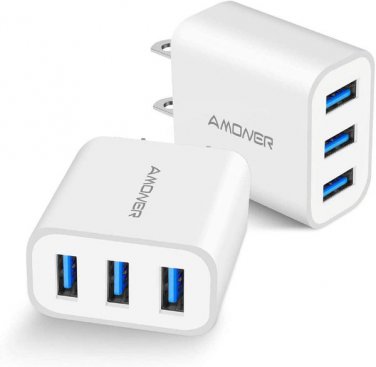 15W 3-Port USB Wall Charger (2 Pack)