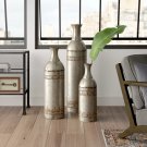 3 Piece Haroun Gray/Rust Effect Indoor / Outdoor Metal Floor Vase Set