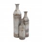3 Piece Haroun Gray/Rust Effect Indoor / Outdoor Metal Floor Vase Set