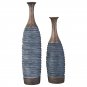 2 Piece Port Gray/Brown Resin Floor Vase Set