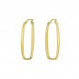 Earrings Gold Plated 925 Sterling Silver Rectangular Drop Hoop