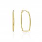 Earrings Gold Plated 925 Sterling Silver Rectangular Drop Hoop