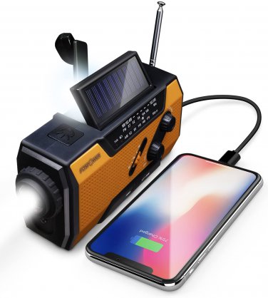 2000mAh NOAA Emergency Weather Radio (Model A1) Portable Power Bank with Solar Charging