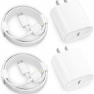 Fast Charger for iPhone 12 13 , 2-Pack 20W Type C Fast Charger