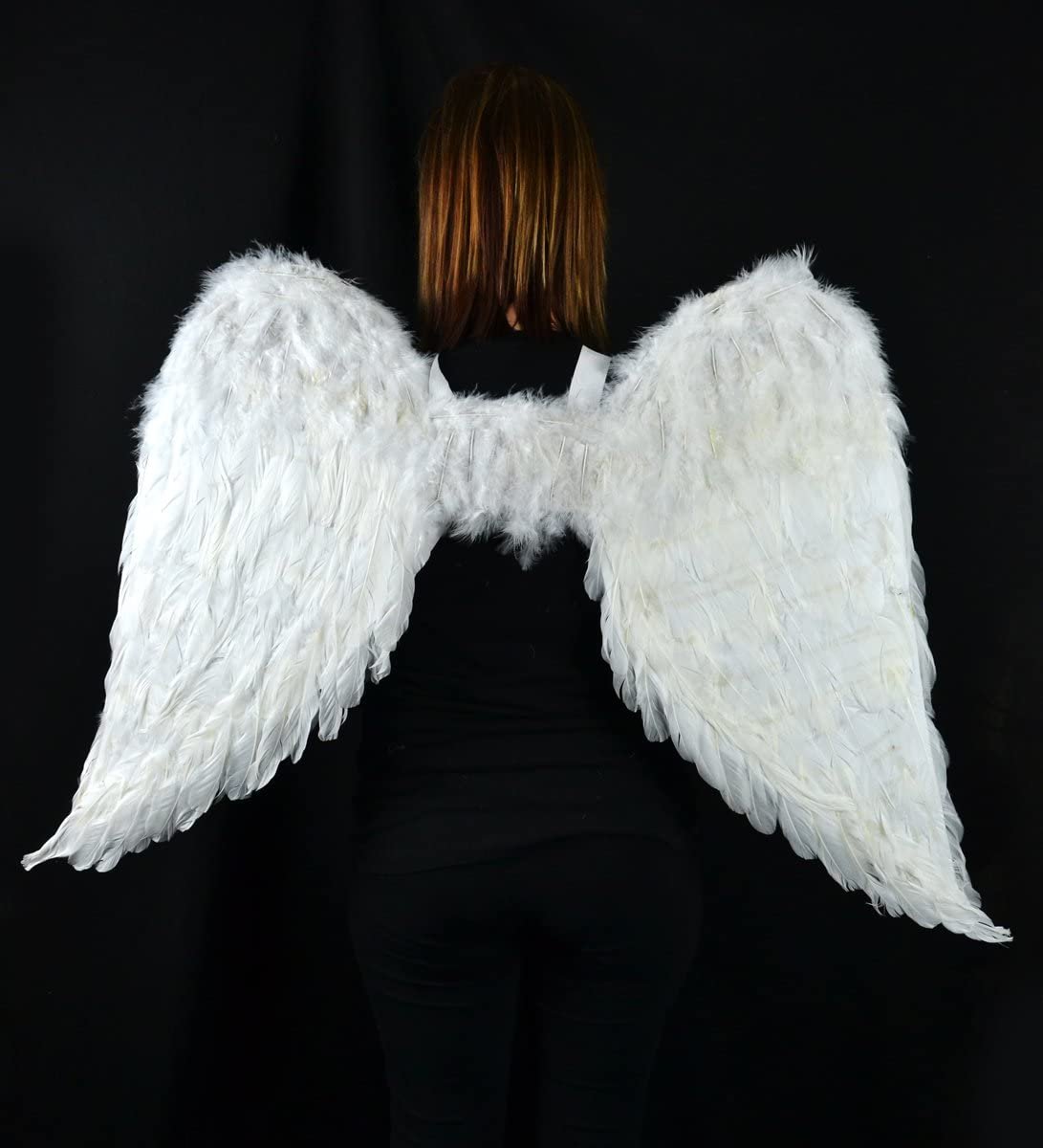 Adult Angel Wing in White with Elastic Straps, 43 by 27-Inch