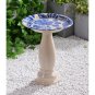 Rumi 22 Inch Height Ceramic Glazed Birdbath - 17" Dia. x 21"Hby Design Craft
