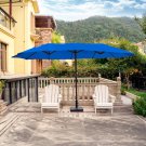 Double-Sided Outdoor Offset Patio Twin Umbrella