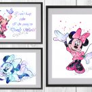 Minnie Mouse Baby Disney Set print, poster watercolor nursery room decor Digital files