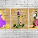 Digital files, Tangled Set 3 print, Rapunzel poster watercolor nursery room home decor, room walls