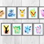 Digital files, Pokemon Anime Set print, poster watercolor nursery room home decor, room walls