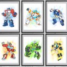 Digital files, Transformers: Rescue Bots Set 6 print, poster watercolor nursery room home decor