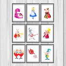 Digital files, Alice In Wonderland Set 9 print, poster watercolor nursery room home decor