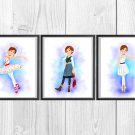 Digital files, Ballerina Disney Set print, poster watercolor nursery room home decor,