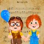 Digital files, Up Set print, Carl Fredricksen Ellie poster watercolor nursery room decor