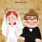 Digital files, Up Set print, Carl Fredricksen Ellie poster watercolor nursery room decor