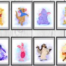 Digital files, Winnie the Pooh Disney Set print, poster watercolor nursery room home decor,