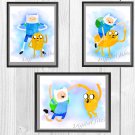 Digital files, Adventure Time with Finn & Jake Set print, poster watercolor nursery room