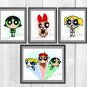 Digital files, Powerpuff Girls Set print, poster watercolor nursery room home decor,