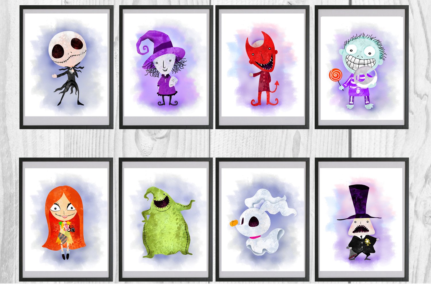 Digital files, Jack Skellington print, Nightmare Before Christmas poster watercolor nursery room