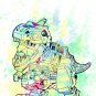 Digital files, Transformer Dino Set print, poster watercolor nursery room home decor