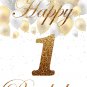 Digital files, Happy birthday, number 1 Set print, poster watercolor nursery room home decor