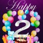 Digital files, Happy birthday, number 2 Set print, poster watercolor nursery room home decor