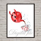 Digital files, Alice In Wonderland Disney print, poster watercolor nursery room decor