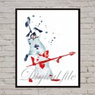 Digital files, Alice In Wonderland Disney print, poster watercolor nursery room decor