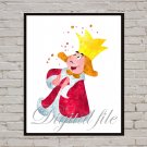 Digital files, Alice In Wonderland Disney White King print, poster watercolor nursery room decor