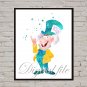 Digital files, Alice In Wonderland Disney Mad Hatter print, poster watercolor nursery room decor