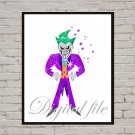 Digital files, Joker Superhero print, poster watercolor nursery room decor