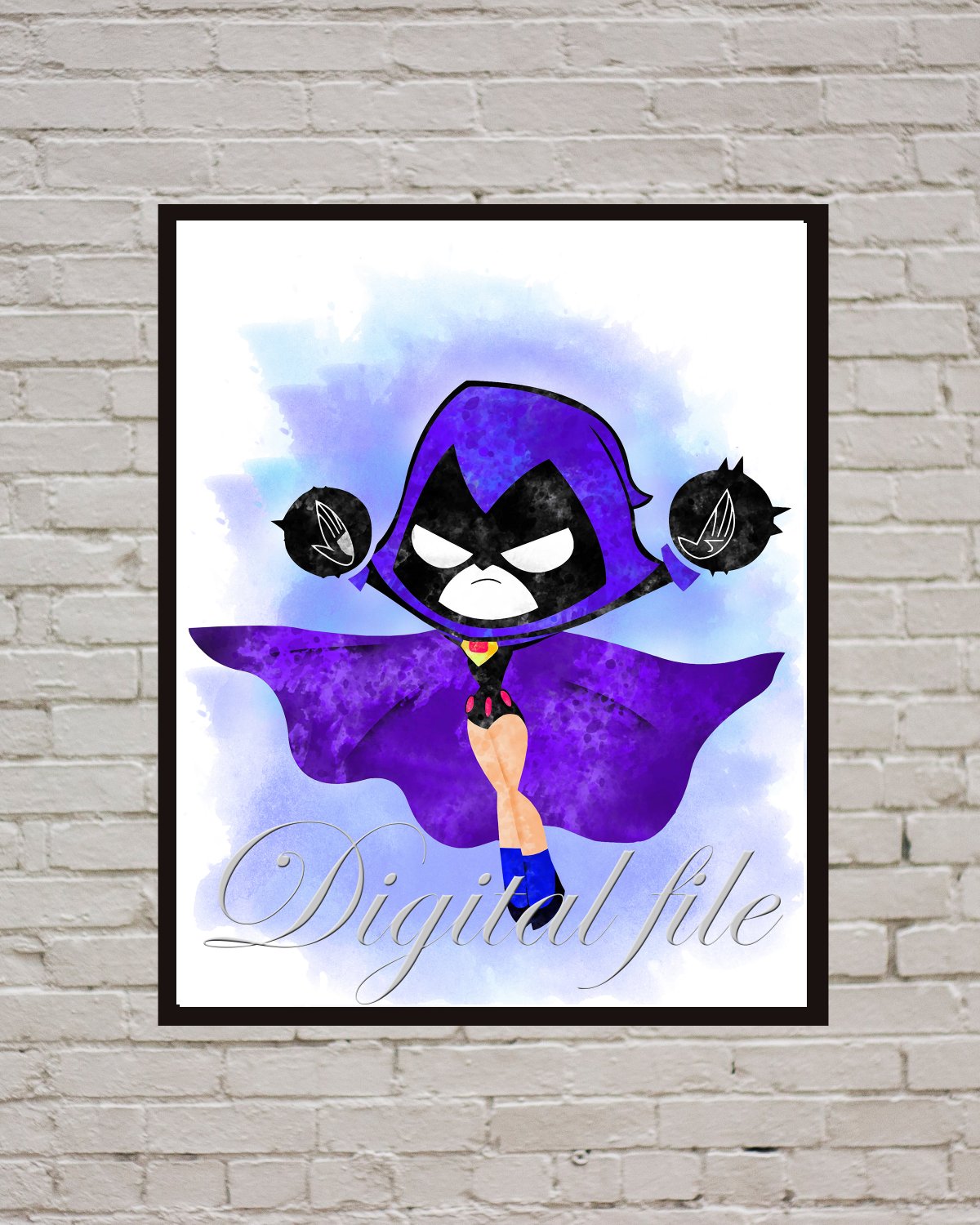 Digital files, Teen Titans print, poster watercolor nursery room decor