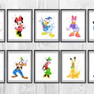 Mickey Mouse Disney Set print, poster watercolor nursery room decor Digital files