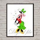 Digital files, Clarabelle Cow Disney print, baby poster watercolor nursery room decor