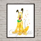 Digital files, Pluto Disney print, baby poster watercolor nursery room home decor
