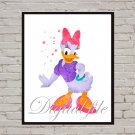 Digital files, Daisy Duck Disney print, baby poster watercolor nursery room home decor