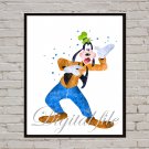 Digital files, Goofy Disney print, baby poster watercolor nursery room home decor