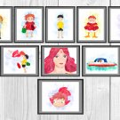 Digital files, Ponyo set Print Anime, baby poster watercolor nursery room home decor