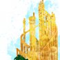Digital files, Little Mermaid Castle Disney Set print, poster watercolor nursery room home decor