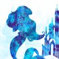 Digital files, Little Mermaid Castle Disney Set print, poster watercolor nursery room home decor
